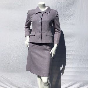 Valentino Lavender/White Herringbone Skirt Suit 10